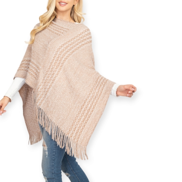 Poncho Sweater With Fringe - Picture 5 of 11